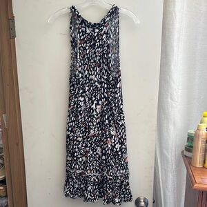 Black and White High Low Halter Sundress